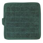 Terry Pot Holder, Ring Spun Cotton, 7.5x7.5, Solid Hunter Green
